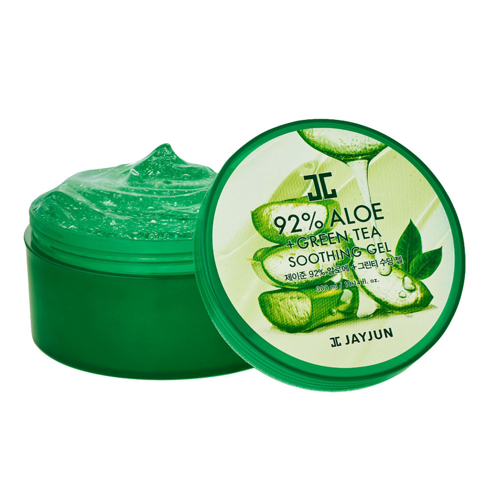 JAYJUN 92% Aloe + Green Tea Soothing Gel جل  الصبار والشاي الأخضر