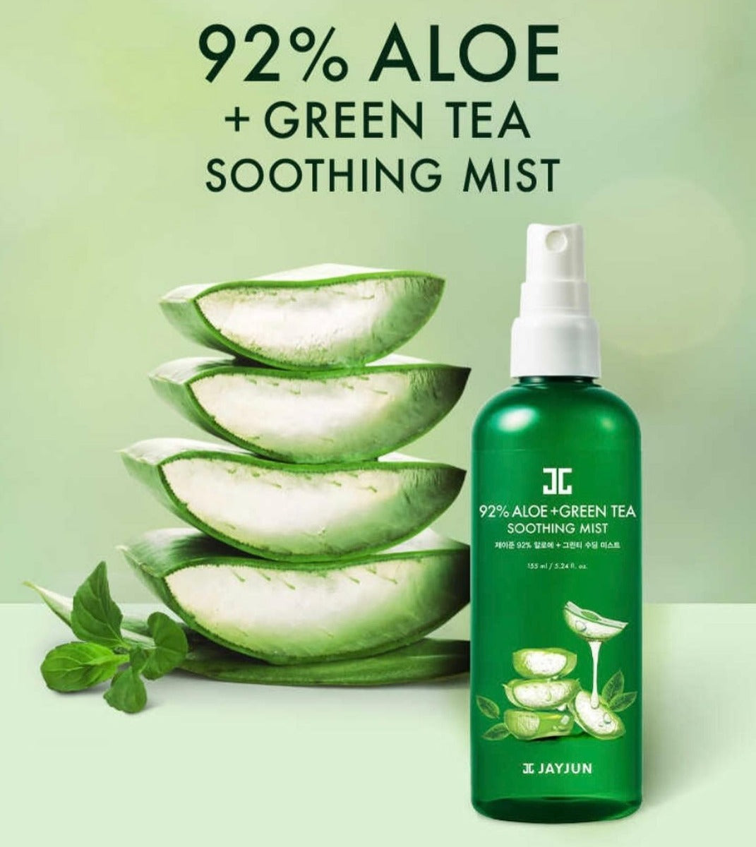 JAYJUN 92% Aloe + Green Tea Soothing Mist مست مرطب بجل الالوفيرا والشاي الاخضر