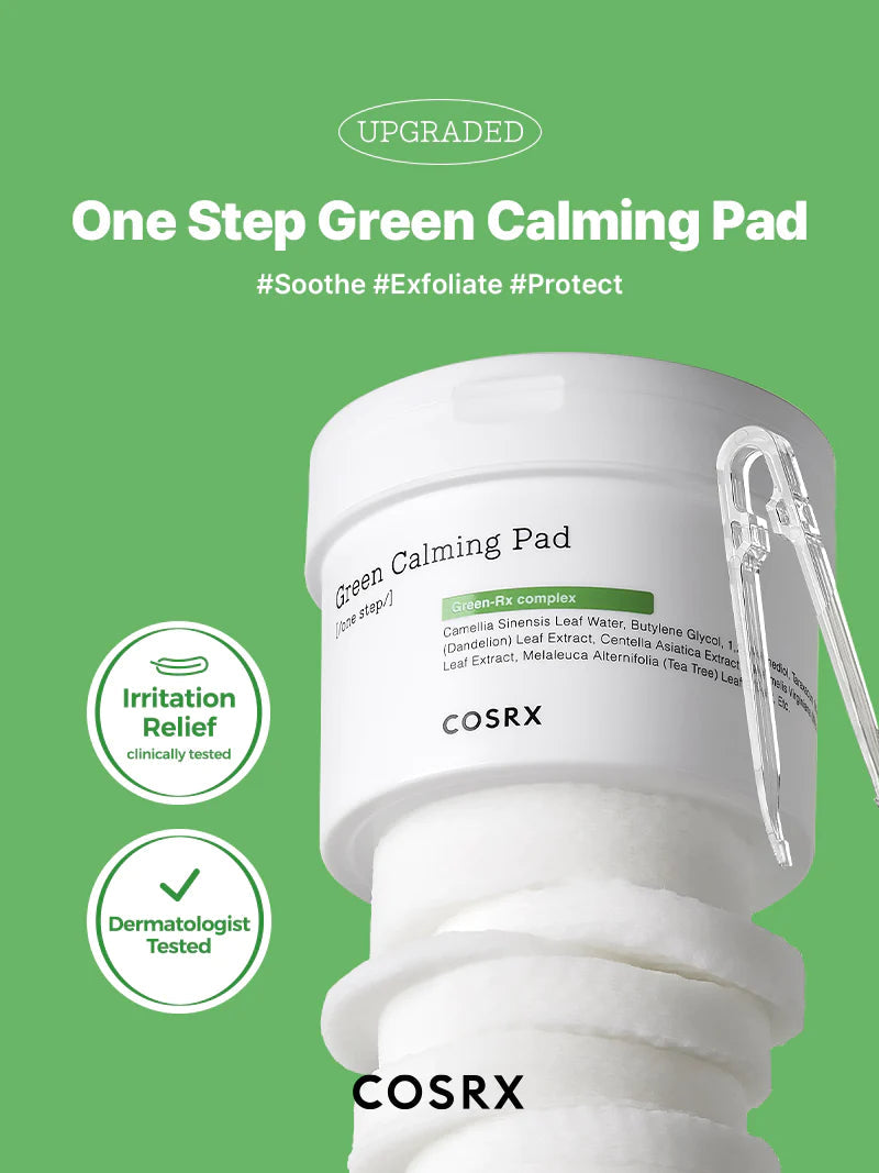 COSRX One Step Green Calming Pad شرائح البشره المهدئة