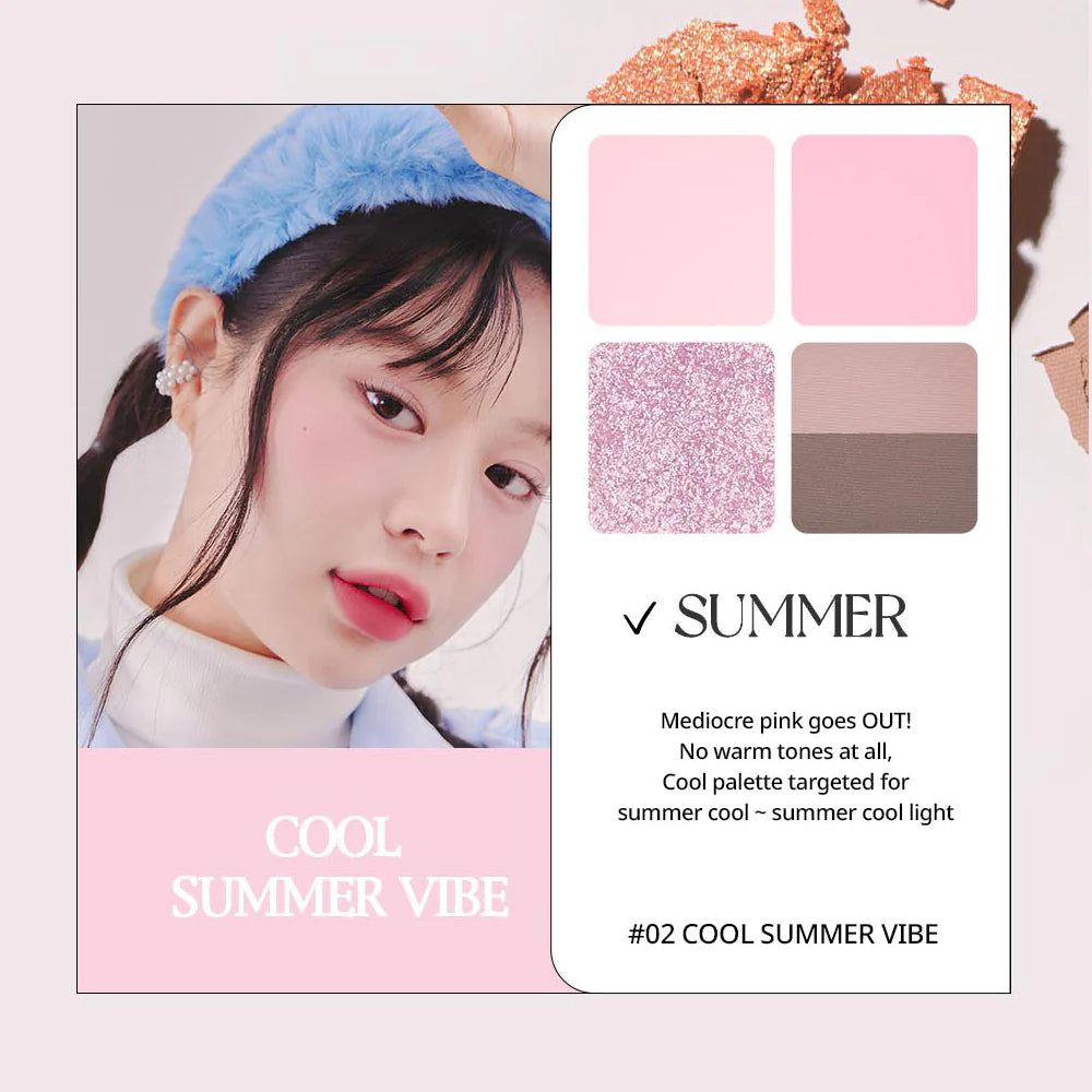 PERIPERA Ink Pocket Shadow Palette 02 Cool Summer Vibe علبة ظلال العيون الكورية