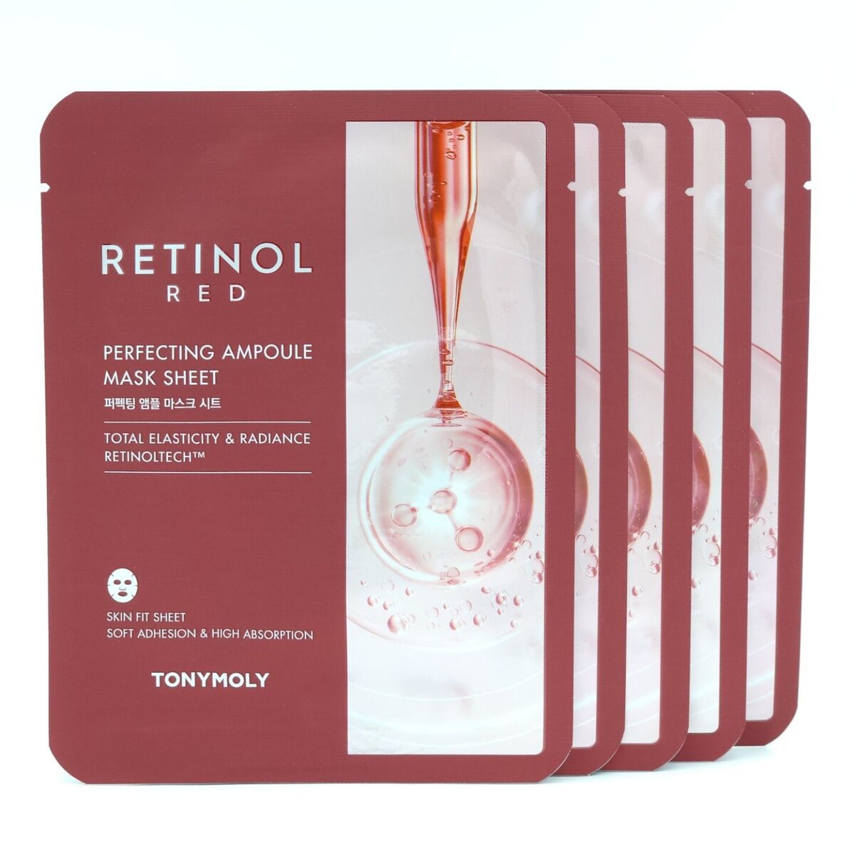 TONYMOLY Red Retinol Perfecting Ampoule Mask Set مجموعة اقنعة ورقية