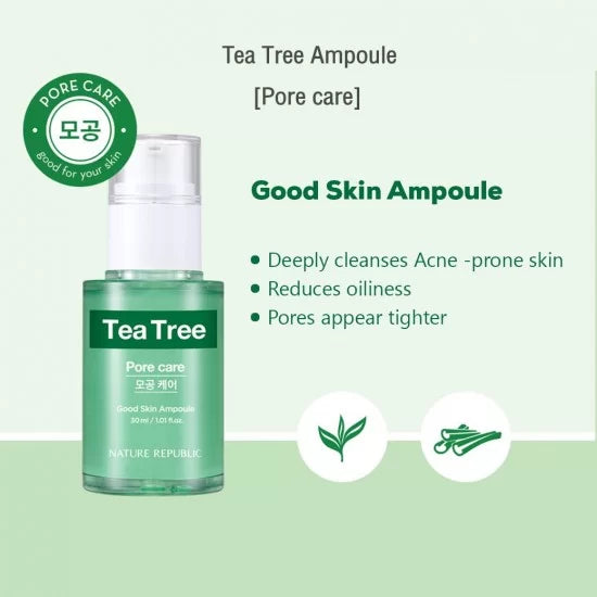 NATURE REPUBLIC Tea Tree Pore Care Good Skin Ampoule سيروم البشرة بشجرة الشاي