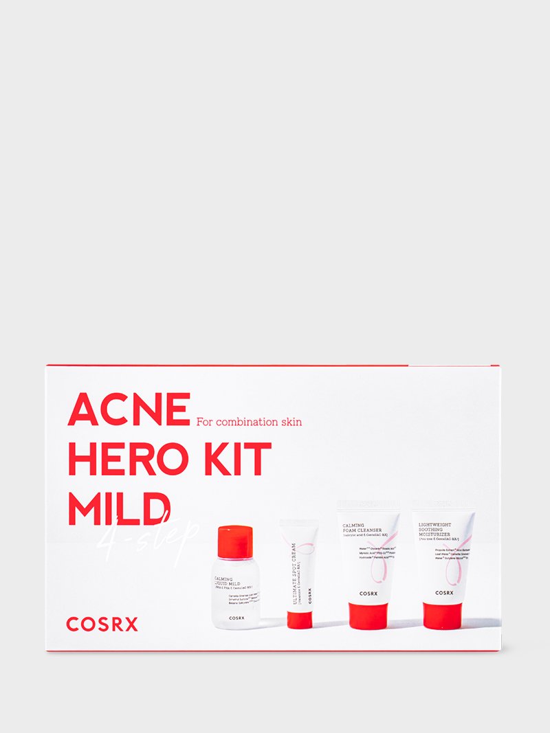 COSRX Acne Hero Kit Mild 4 Step مجموعة العناية للبشرة الحساسة والحبوب