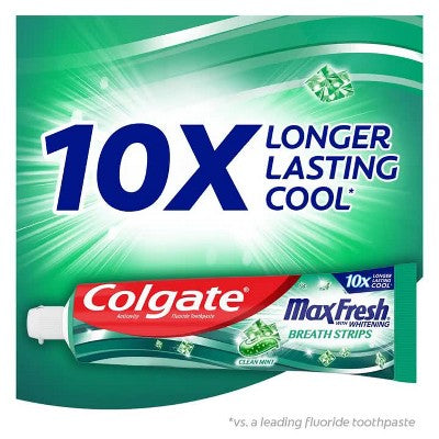 COLGATE Max Fresh® With Whitening Breath Strips Toothpaste (Clean Mint)  معجون اسنان