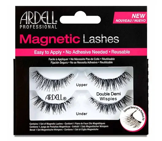 ARDELL Magnetic Lashes Easy To Apply No Adhensive Needed Per Curved Band Double Demi Wispies